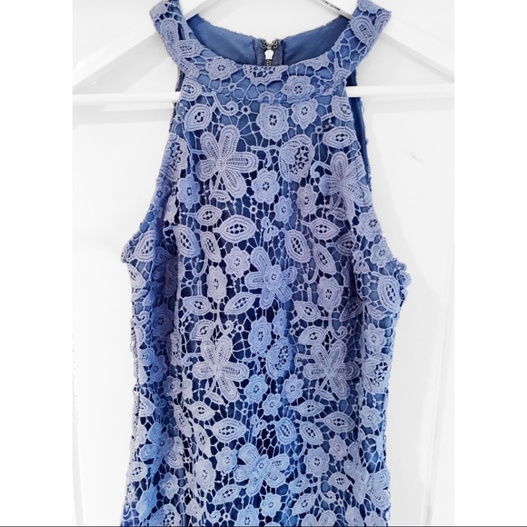 Pale blue crochet halter lace dress - Picture 4 of 6
